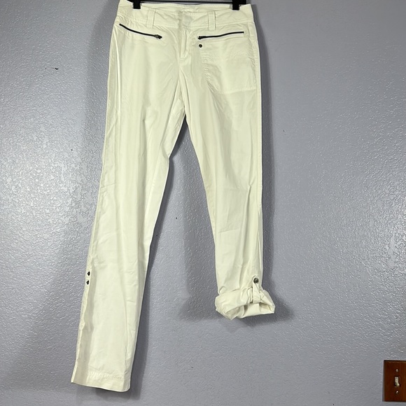 Athleta lightweight white straight or rolled crop pants size 4T - Picture 1 of 10